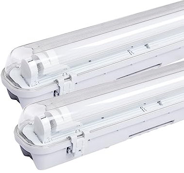 Sonnewelt Reglette LED garage 150cm Eclairage Led etanche 2 unités 24W 2040LM IP65 T8 Tube Reglette Led etanche Blanc Froid 6000K Garage Atelier Plafonnier pour Atelier,Sous Sol,Bureau