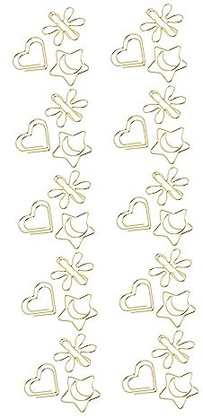 Ciieeo 30stücke Goldene Büroklammern Metall Dekorative Papier Clips Für Büro Schreibtisch Memo Notizen Organisation Mehrzweck Zubehör