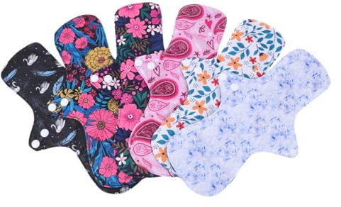 SOLUSTRE 6stücke Waschbare Menstruationspads Hochabsorbierende Atmungsaktive Hygieneunterlagen Für Frauen Langlebige Leakproof Slipeinlagen Aus Bambuskohle Bei Menstruation Und