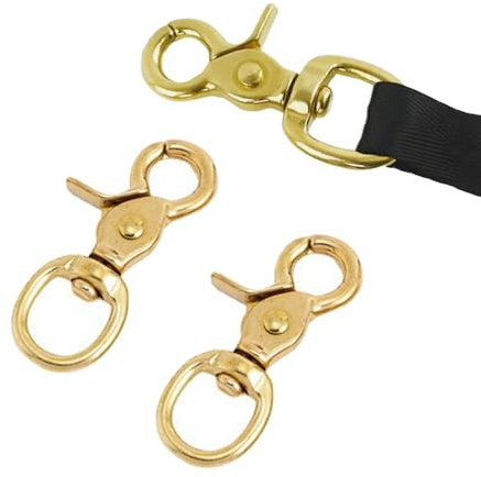 TopHomer 2 Stück Drehbare Schlüsselringe - Karabinerhaken Metall Messing, Schlüsselanhänger Schnallen Haken für Schlüsselbund, Welpenketten, Rucksack, Handwerk und Taschen [17x69]