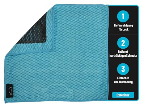 Stipt 3D Clay Towel - Perforiertes Knettuch für Autolackreinigung - Entfernt Sprühnebel, Teer und Lackverschmutzungen - 30x31 cm, 133g - Ideal für Politurvorbereitung