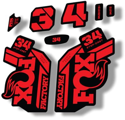 Autocollant de rechange pour fourche Fox 34 2021 Step Cast Series Rouge (mat)