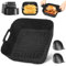 Hivio Heißluftfritteuse Zubehör für Ninja AF140EU 4,7L/Ninja Heißluftfritteuse Max Pro 6,2 l AF180EU, Airfryer Silikonform und ein Paar Silikonhandschuhe Airfryer Zubehör für COSORI 5,5L
