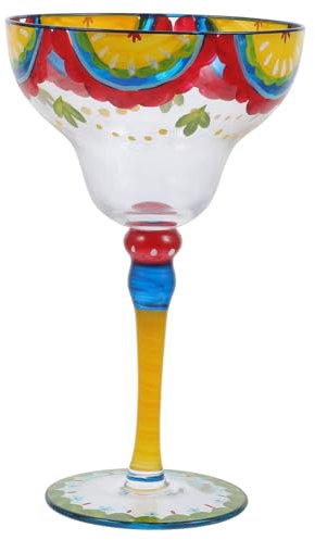 Cabilock Copas Margarita Pintadas Mano Con Diseño Creativo y Elegante Copa De Cristal Para Vino y Cócteles Para Fiestas Bares y Bodas Suave Al Tacto y Fácil De Limpiar