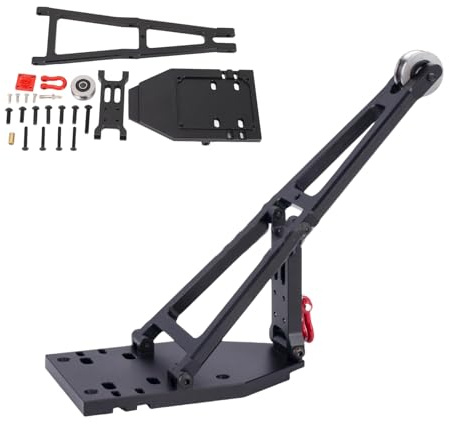 Fabater 1/10 Scale RC Winch Double Stent Set, RC Truck and Tow Build Kit, Tow Truck Crane Arm Wrecker Kit for Capra 1.9 UTB Crawler, DIY Trailer Build (Black)