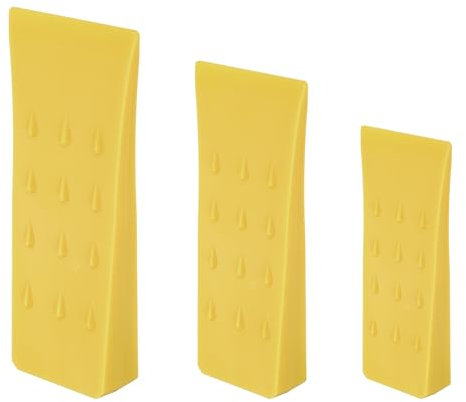 QUARKZMAN Cunei da Abbattimento in Plastica 3pz Cuneo Anteriore ABS 150/200/250 mm Cuneo Spaccalegna per Legna Cuneo per Chiave a Percussione Cunei per Alberi Cunei Legno, Giallo