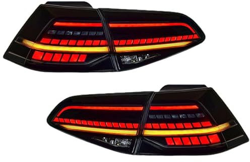 HIPATU Auto Rücklicht Baugruppe für VW Golf 7 MK7 7.5 2014-2020, Auto Heckleuchte Rücklicht Rückleuchte Satz, Linke Rechte Rücklichter Ersatz Auto Zubehör,B-Red