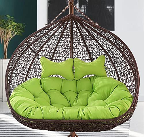 Double Swing Chair Cushion with Thickening 2 Person Seater Hanging Egg Hammock Chair Cushions Washable Seat Cushion for Garden Green 140x110cm
