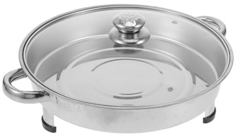 CONGARTENO Plato de pescado a la parrilla de acero inoxidable tapetes calentadores de alimentos para encimera caliente empanamiento bandeja de buffet calentador de buffet Vidrio Silver