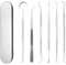 TPZORJX 6PCS Kit de Dentista Para Eliminar el Sarro,limpieza dental, Dental Cuidado Kit con estuche, Diente Relleno Reparación Juego Acero Inoxidable Para Hombres, Mujeres, Niños y Mascota