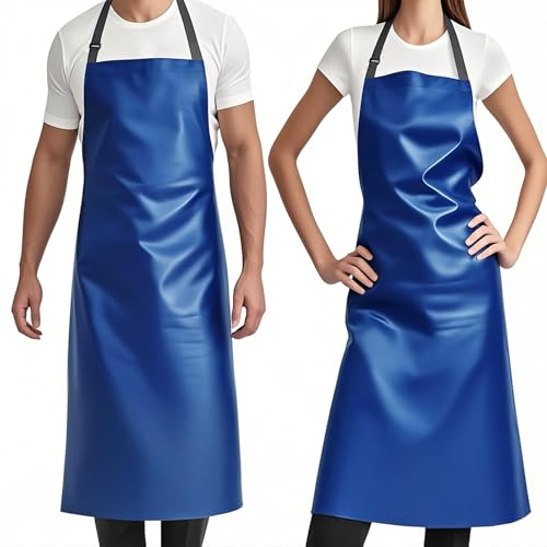 GoldPig Waterproof Apron, 40 Inch 10/4/2 Pack Rubber Apron, Chemical Resistant, Adjustable for Butcher, Barbecue
