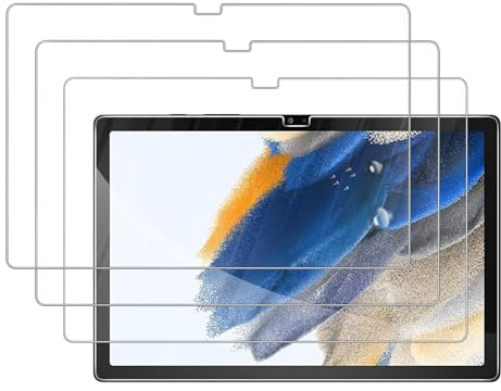 3 Pezzi Pellicola Protettiva Compatibile con Samsung Galaxy Tab A8 10.5 Pollici 2021 SM-X200/X205/X207, Vetro Temperato 9H Protezione Schermo Anti Graffio Antiurto, Touch Sensibile, Alta Trasparenza