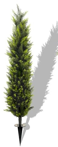 Alberi di Natale con cipresso artificiale, con picchetto, piante finte realistiche per uso interno ed esterno, facile da installare