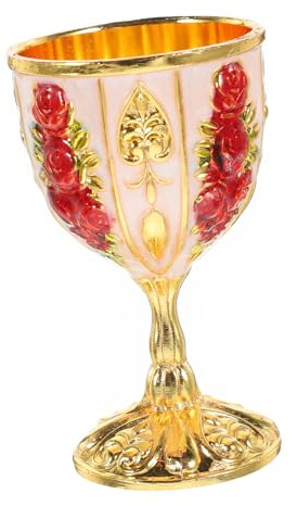 POPETPOP Copa de Vino Vintage de Metal con Diseño Copa de Licor para Whisky y Cócteles Resistente y Decorativa para Hogar y Restaurante