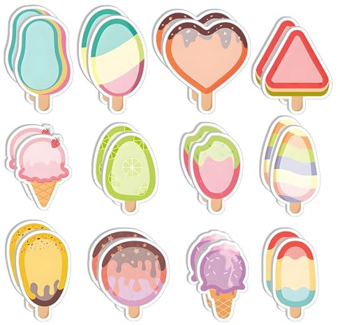iJiZuo 24Pack Haftnotizen, 720 Blatt Süße Sticky Notes, Selbstklebende Haftnotizzettel, Selbstklebende Notizblöcke für Kinder Geschenke, Büro Schule Haus Kühlschrank(Eiscreme-Muster) | Selbstklebende Haftnotizzettel, Selbstklebende Notizblöcke für Kinder Geschenke, Büro Schule Haus Kühlschrank