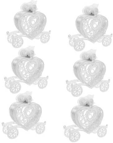 STOBAZA 6stücke Herzförmige Bonbonboxen in Kutschenform Transparent Als Gastgeschenk Für Hochzeiten Geburtstage Und Valentinstag