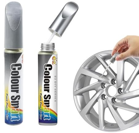 2 Stück Lackstift Auto, Felgen Reparaturset, Lackstifte für Auto Kratzer,Auto Lack Reparatur,Lackstift Auto zur schnellen Ausbesserung von Kratzern (Silber)