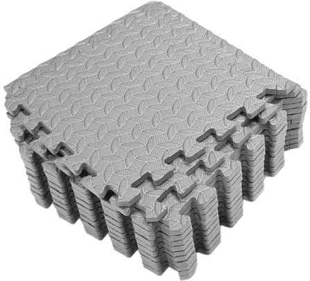 FUNOMOCYA 12 pièces Tapis de Sol Mousse EVA Épaisse Antidérapante Tapis de Jeu Patchwork à Motif Coussin de Sol Absorbant pour Salle de Sport Yoga et Espace de Jeu Gris