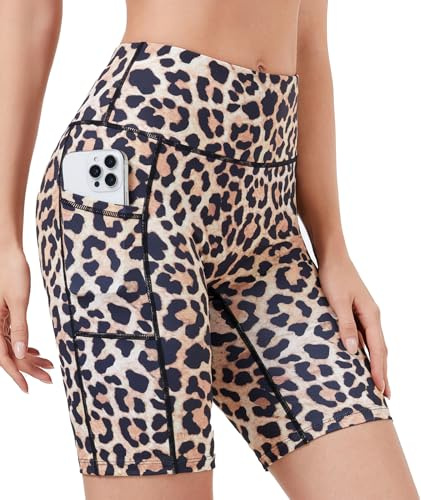 SIMIYA Cycling Shorts Women High Waist Short Leggings with Pockets | Tummy Control Gym Shorts Soft Comfort Pants Stretch Tights for Running Gym Yoga