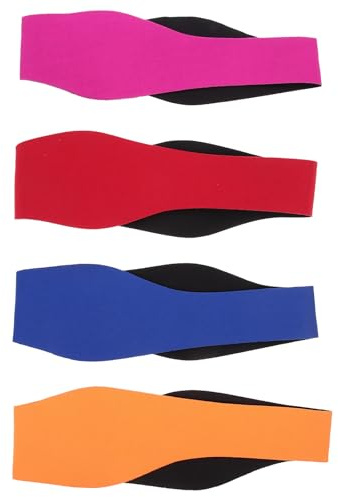 Ciieeo 4pcs Waterproof Swimming Ear Protector Headbands, Adjustable Breathable Ear Covers for Shower and Sports, Unisex Swim Headbands for Water Activities