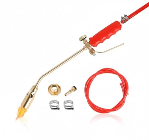 Kit de désherbage thermique au propane, haute puissance, tuyau de 3,8 m, chalumeau robuste avec allumage automatique et gâchette turbo, pour le désherbage, la réfection de toitures et le déneigement.