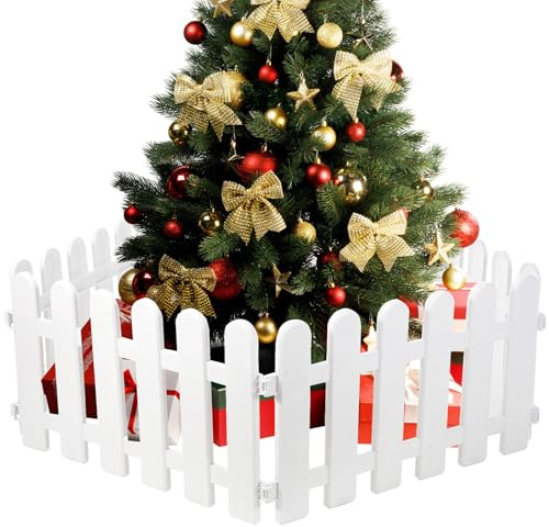 COOPHYA 5 Pezzi Recinzione da Giardino in Plastica Bianca, Staccionata Decorativa Riutilizzabile e Verniciabile per Esterni, per Feste e Ristoranti