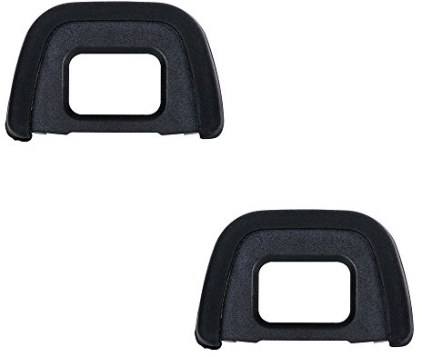 2 Stück JJC Augenmuschel in Originalform für Nikon DK-21 & DK-23 | 2 Stück als Ersatz und Reserve Teile für D7100 D7000 D5100 D5000 D750 D610 D600 D300s D300 D200 D100 D90 D80 D70S D70 D60