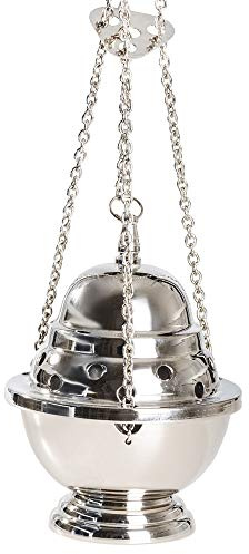 NKlaus rökelsefat för rökning, förnicklad mässing, 14,5 cm, 1 st