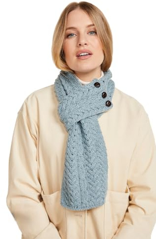 Aran Woollen Mills Irischer Loop-Schal für Damen, hergestellt in Irland, 100% Merinowolle