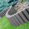 Set of 24 Grey Palisade Garden Edging | Ideal For Edging Of Flower Beds And Patches | Made From Plastic Polypropylen (PP) | Size: Total H: 24 cm Ground spike H:9cm, L:27.5cm W:5cm