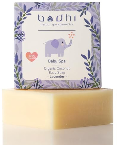Bodhi® Bio Babyseife LAVENDEL 50g - Hautpflege für zarte Babyhaut, mit Organic Kokosnuss-Öl, Handgemachte Kinderseife stück, 100% Natürlich & Vegan