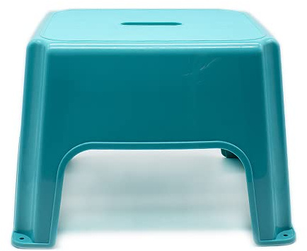 CABLEPELADO Taburete de plastico bajo - hasta 150kg - Ligero - Multifuncional - Escalera - peldaño - Antideslizante - apilable Color Turquesa