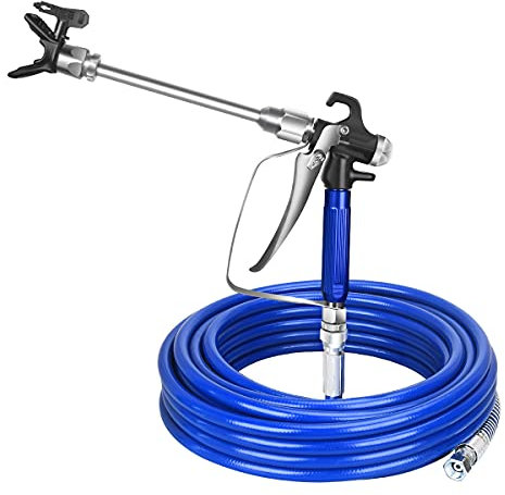 Jajadeal Pistola a Spruzzo per Verniciare Airless e Tubo Flessibile Kit, 15M Tubo per Spruzzatore di Vernice, con 20cm Prolunga per Pistola a Spruzzo Airless, Ugello 517, Protezione Punta Portaugello