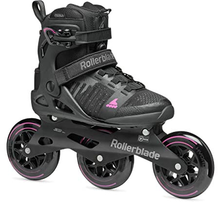 Rollerblade Macroblade 110 3WD - Patines en línea para Mujer Adulta, Color Negro y orquídea, Patines en línea de Alto Rendimiento