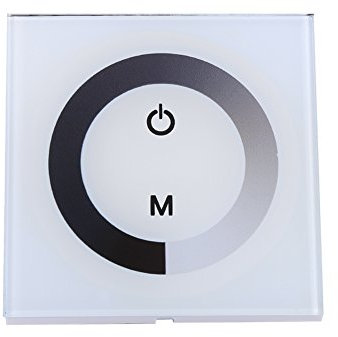 OUKENS Dimmer per Pannello a Sfioramento Monocolore, Dimmer per LED Dimmerabile, Controller per Interruttore a Parete per Striscia Luminosa a LED Monocolore DC 12V-24V (Bianco)(Bianco)