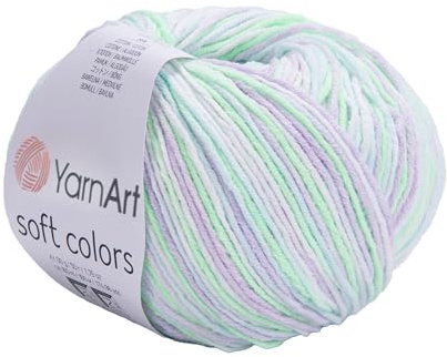 YarnArt Jeans mjuka färger – varierat sportgarn 55 % bomull 45 % akryl 1 hud/boll 50 g 174 yds bomullsgarn stickat garn mjukt garn amigurumi bomullsgarn (6209)