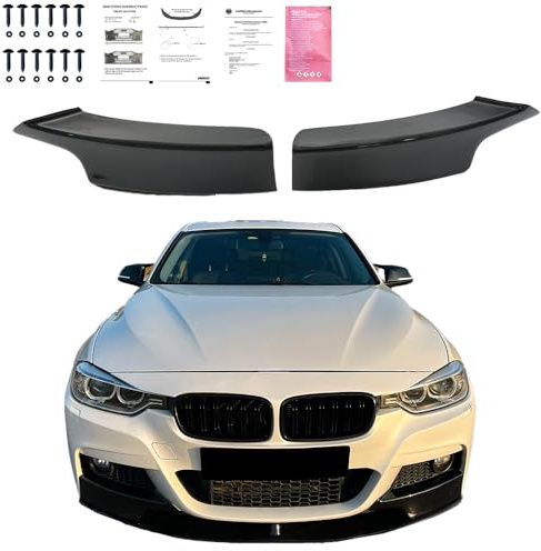 Frontflaps kompatibel mit BMW 3er F30 2012 bis 2019 M Paket 2 Tlg mit ABE TÜV Schwarz Glänzend