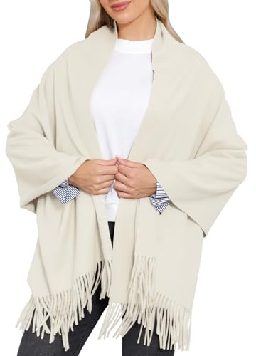 WELROG Kaschmir Schal Damen mit Quasten Weiche Großer Winterschal für Damen 200 * 70cm