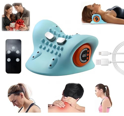 Yennix 2026 New Neck Massager for Pain Relief and Muscle Relaxation, Portable Neck and Shoulder Relaxer, Electric Pillows with Heat, 26° Angle Cervical Traction Device at Home & Office