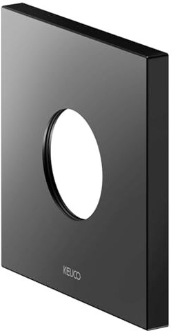 KEUCO Oversized wall rosette for concealed thermostatic taps, square, 59553370092, Colour: Matt black