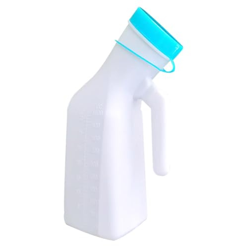 SXTYYH Urinflaschen for Männer Auslaufsicher for Senioren Mit Leuchtendem Deckel Tragbar Urinflasche for Unterwegs, Pinkelflasche 1000ml Harnflasche for Urin-Sammlung(Blau)