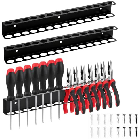 Veftsvy Zangenhalter Wandhalterung, 2 Stück Werkzeug Wandhalter, Zangenschlüssel Organizer, Schraubendreher und Zangen Halter, Schraubendreher Organizer,Hammerständer, für Garage