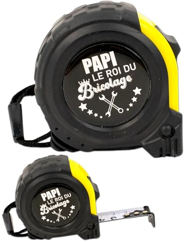 ERNESTINE - Mètre ruban Papi - cadeau fête des grands pères et fête des pères - cadeau papy accessoire homme - mètre pliant personnalisable famille - cadeau papi homme anniversaire Noël naissance