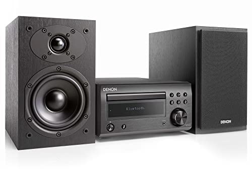Denon D-M41 Home Theater Mini Amplifier and Bookshelf Speaker Pair - Compact HiFi CD Stereo System with Speakers, FM/AM Tuner, Wireless Bluetooth Amplifier | Perfect for Small Rooms and Home Cinema