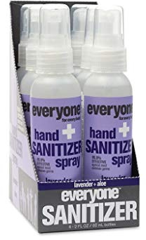 Everyone for Every Body Hand Sanitizer Spray, 2 Ounce, 6 Count Lavender and Aloe 12 Fl Oz