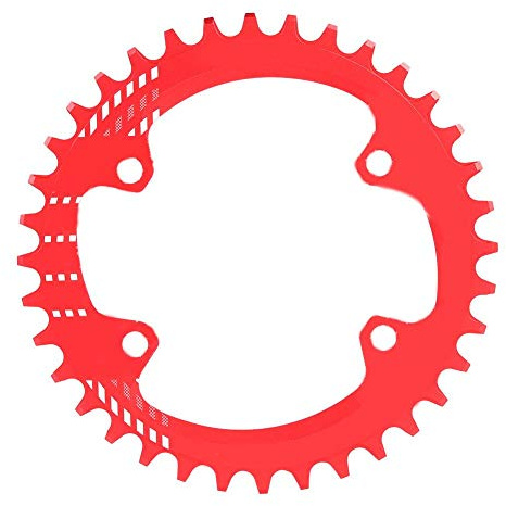 32T 34T 36T 38T Smal bred kedjekrans 96 mm BCD Cykel Enkel kedjeskydd för M6000 M7000 M8000 Mountain (36T-röd)