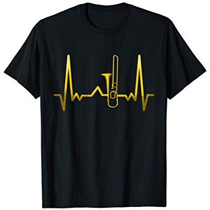 Marschkapellen Musik Geschenk Herzschlag Posaune T-Shirt