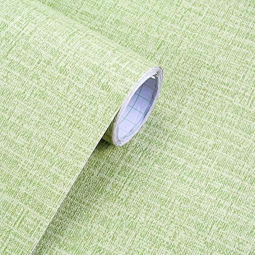Dostear Wallpaper Self-Adhesive Klebetapete Selbstklebend Selbstklebende BordüRe Tapeten Klebefolie Wandfolie Kinderzimmer FüR Wohnung Renovierung Grüner Stoff 24.02 X 196.85 Zoll