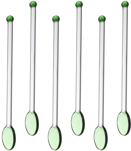 ULTNICE 6Pcs Swizzle Sticks Glass Stirring Rod Coffee Stirrers Reusable Stirrers Stir Cocktail Drink Swizzle Stick Mixing Spoon For Essential Oils Home Bar (Random Same Color)