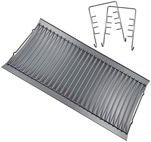 MOASKER KXT 27 Zoll Aschepfanne Ersatzteile für Char Griller 1224, 1324, 2121, 222, 2727 und Charbroil Grills, Holzkohle-Tablett mit 2 Feuergitter-Aufhänger-Set